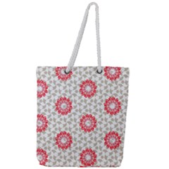 Stamping Pattern Red Full Print Rope Handle Tote (large) by HermanTelo