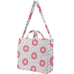 Stamping Pattern Red Square Shoulder Tote Bag by HermanTelo