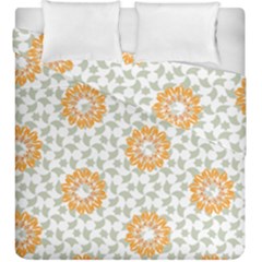 Stamping Pattern Yellow Duvet Cover Double Side (king Size)