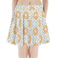 Stamping Pattern Yellow Pleated Mini Skirt by HermanTelo
