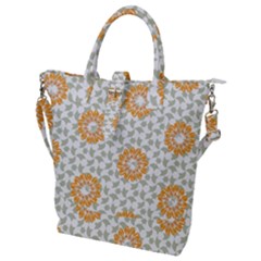 Stamping Pattern Yellow Buckle Top Tote Bag by HermanTelo