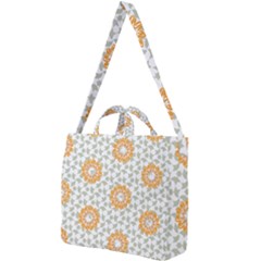 Stamping Pattern Yellow Square Shoulder Tote Bag by HermanTelo