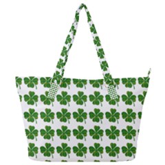 Shamrocks Clover Green Leaf Full Print Shoulder Bag by HermanTelo