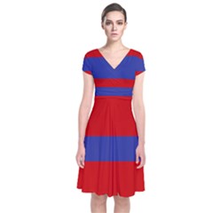 Flag Of Armenian Socialist Republic, 1952-1990 Short Sleeve Front Wrap Dress by abbeyz71