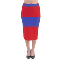 Flag Of Armenian Socialist Republic, 1952-1990 Velvet Midi Pencil Skirt