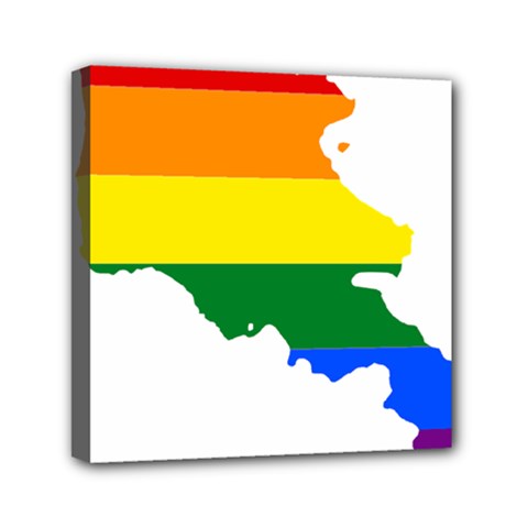 LGBT Flag Map of Armenia Mini Canvas 6  x 6  (Stretched)