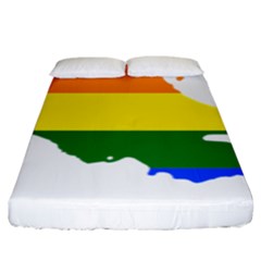 LGBT Flag Map of Armenia Fitted Sheet (King Size)