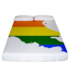 Lgbt Flag Map Of Armenia Fitted Sheet (california King Size) by abbeyz71