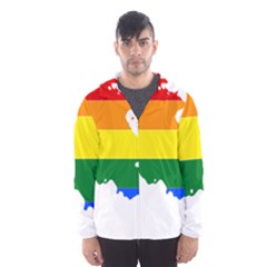 LGBT Flag Map of Armenia Men s Hooded Windbreaker