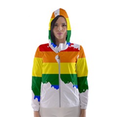 Lgbt Flag Map Of Armenia Women s Hooded Windbreaker by abbeyz71