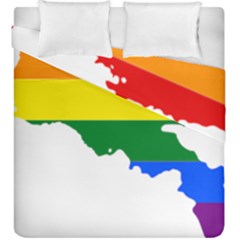 LGBT Flag Map of Armenia Duvet Cover Double Side (King Size)