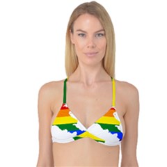 LGBT Flag Map of Armenia Reversible Tri Bikini Top