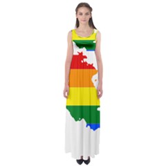 LGBT Flag Map of Armenia Empire Waist Maxi Dress