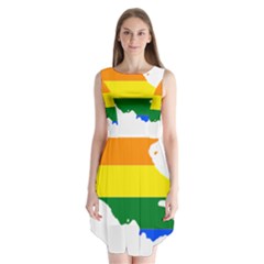 LGBT Flag Map of Armenia Sleeveless Chiffon Dress  