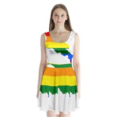 Lgbt Flag Map Of Armenia Split Back Mini Dress  by abbeyz71