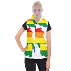 LGBT Flag Map of Armenia Women s Button Up Vest