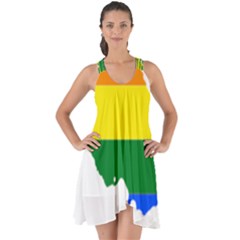 LGBT Flag Map of Armenia Show Some Back Chiffon Dress