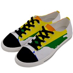 LGBT Flag Map of Armenia Men s Low Top Canvas Sneakers