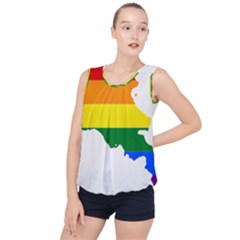 LGBT Flag Map of Armenia Bubble Hem Chiffon Tank Top