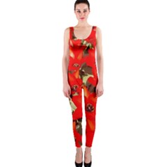Columbus Commons Red Tulips One Piece Catsuit by Riverwoman