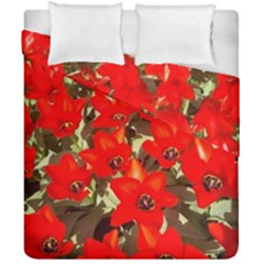 Columbus Commons Red Tulips Duvet Cover Double Side (california King Size) by Riverwoman