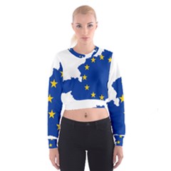 European Union Flag Map Of Austria Cropped Sweatshirt by abbeyz71