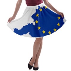 European Union Flag Map Of Austria A-line Skater Skirt by abbeyz71