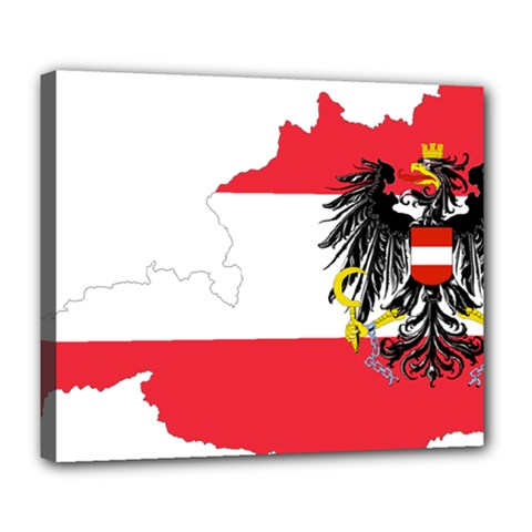 Flag Map Of Austria  Deluxe Canvas 24  X 20  (stretched) by abbeyz71