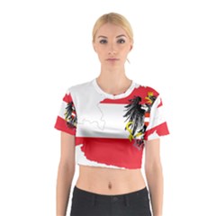 Flag Map Of Austria  Cotton Crop Top by abbeyz71