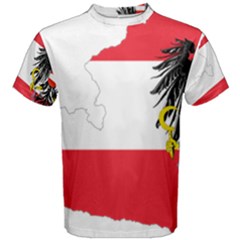 Flag Map Of Austria  Men s Cotton Tee by abbeyz71