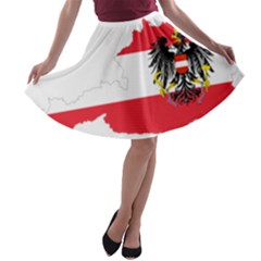 Flag Map Of Austria  A-line Skater Skirt by abbeyz71