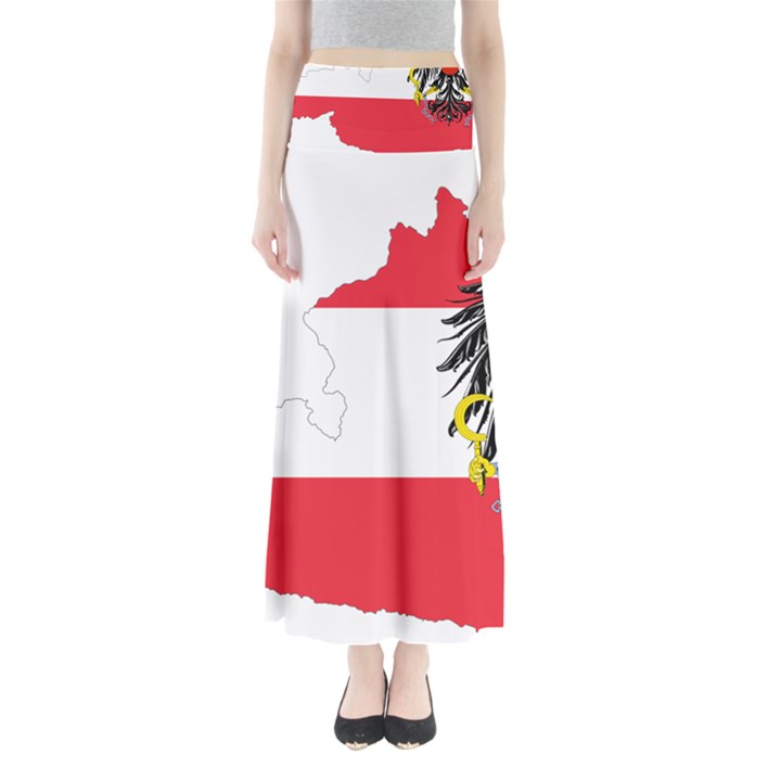 Flag Map of Austria  Full Length Maxi Skirt