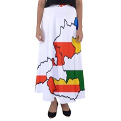 Austrian States Flag Map Flared Maxi Skirt by abbeyz71