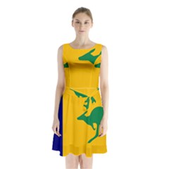 Proposed All Australian Flag Sleeveless Waist Tie Chiffon Dress by abbeyz71