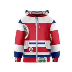 National Flag Of Costa Rica Kids  Zipper Hoodie by abbeyz71