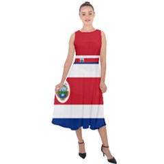 National Flag Of Costa Rica Midi Tie-back Chiffon Dress by abbeyz71