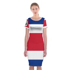 National Flag Of Costa Rica Classic Short Sleeve Midi Dress by abbeyz71