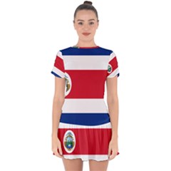 National Flag Of Costa Rica Drop Hem Mini Chiffon Dress by abbeyz71