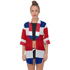 National Flag Of Costa Rica Open Front Chiffon Kimono by abbeyz71