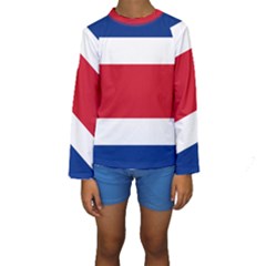 National Flag Of Costa Rica Kids  Long Sleeve Swimwear by abbeyz71