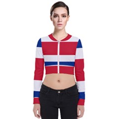 National Flag Of Costa Rica Long Sleeve Zip Up Bomber Jacket by abbeyz71