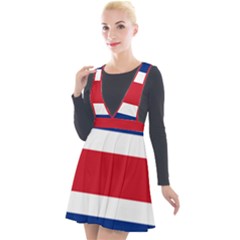 National Flag Of Costa Rica Plunge Pinafore Velour Dress by abbeyz71