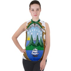 Coat Of Arms Of Costa Rica Mock Neck Chiffon Sleeveless Top by abbeyz71