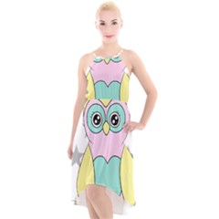 Sowa Child Owls Animals High-low Halter Chiffon Dress  by Sapixe