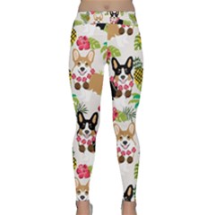 Corgis Hula Pattern Classic Yoga Leggings by Sapixe