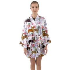 Corgis Corgi Pattern Long Sleeve Kimono Robe