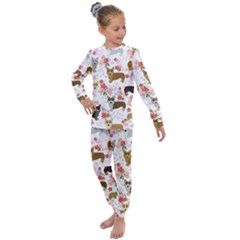 Corgis Corgi Pattern Kids  Long Sleeve Set 