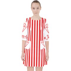 Diamond Red Red White Stripe Skinny Pocket Dress by thomaslake