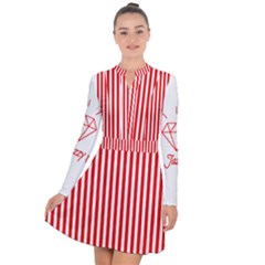 Diamond Red Red White Stripe Skinny Long Sleeve Panel Dress