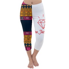 Diamond Red Black Pink Orange African Print Capri Winter Leggings  by thomaslake